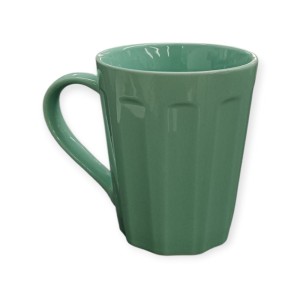 CANECA PORCELANA CANELADA VERDE 250ML