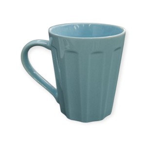 CANECA PORCELANA CANELADA AZUL 250ML