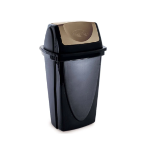 LIXEIRA 7,2L BASCULANTE PRETA PLASUTIL
