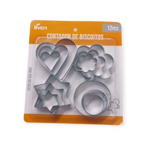 CORTADOR BISCOITO INOX 12PC SORT