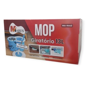MOP GIRATORIO 13L CESTO INOX  AZUL/VERDE
