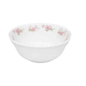 TIGELA VIDRO BRANCO FLOWERS PINK 19CM - 750ML