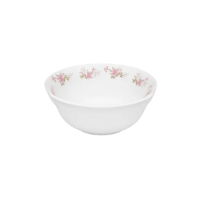 TIGELA VIDRO BRANCO FLOWERS PINK 16CM - 500ML