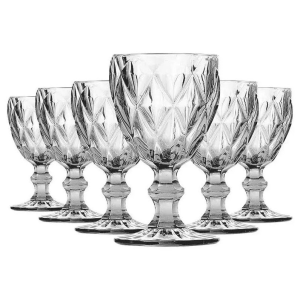 JOGO TAÇAS VIDRO 340ML DIAMANTE C/6PC